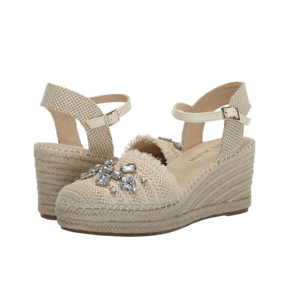 Anne Klein Shoes - Anne Klein Women's Sandals Crystal Espadrille Wedge Size 7.5 closed toe New